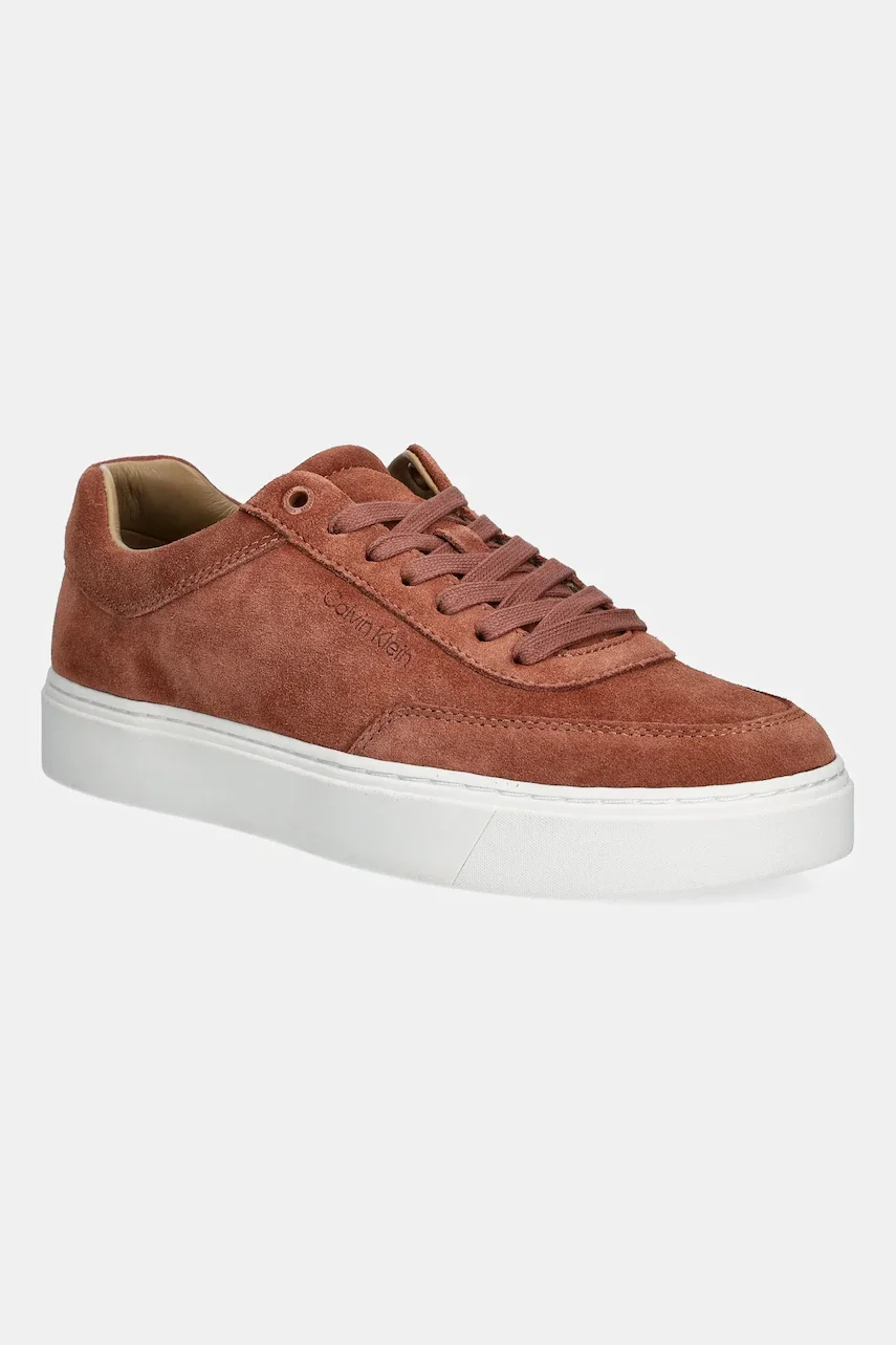 CALVIN KLEIN Велурени маратонки CLEAN CUP LOW LACEUP OXF SU