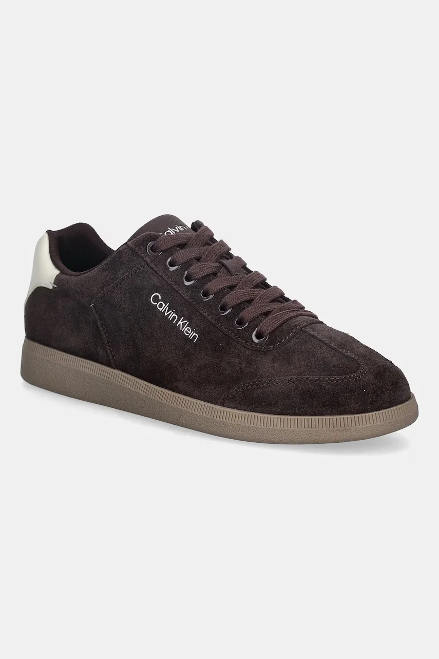 CALVIN KLEIN Велурени маратонки LOW CUPSOLE LACEUP SU
