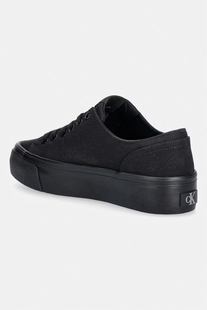 CALVIN KLEIN VULC FLATFORM LOW CANVAS MG ниски кецове дамски черни YW0YW01763