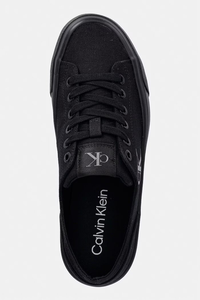 CALVIN KLEIN VULC FLATFORM LOW CANVAS MG ниски кецове дамски черни YW0YW01763