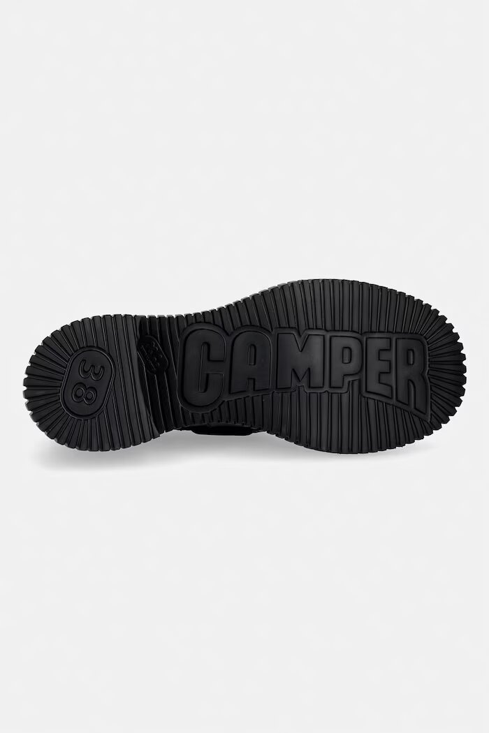 Camper половинки обувки дамски от кожа Pix London черни с дебел ток K201812-005