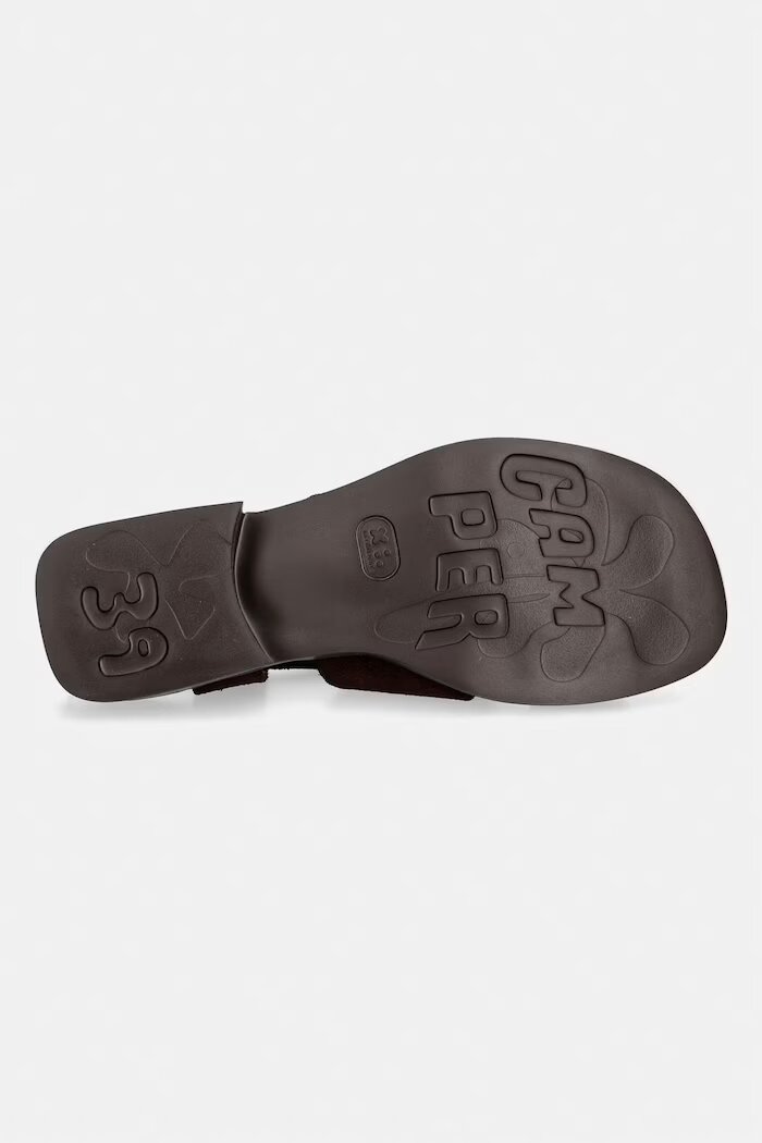 Camper сандали обувки с отворена пета дамски велурени Dana кафяви K201489-012
