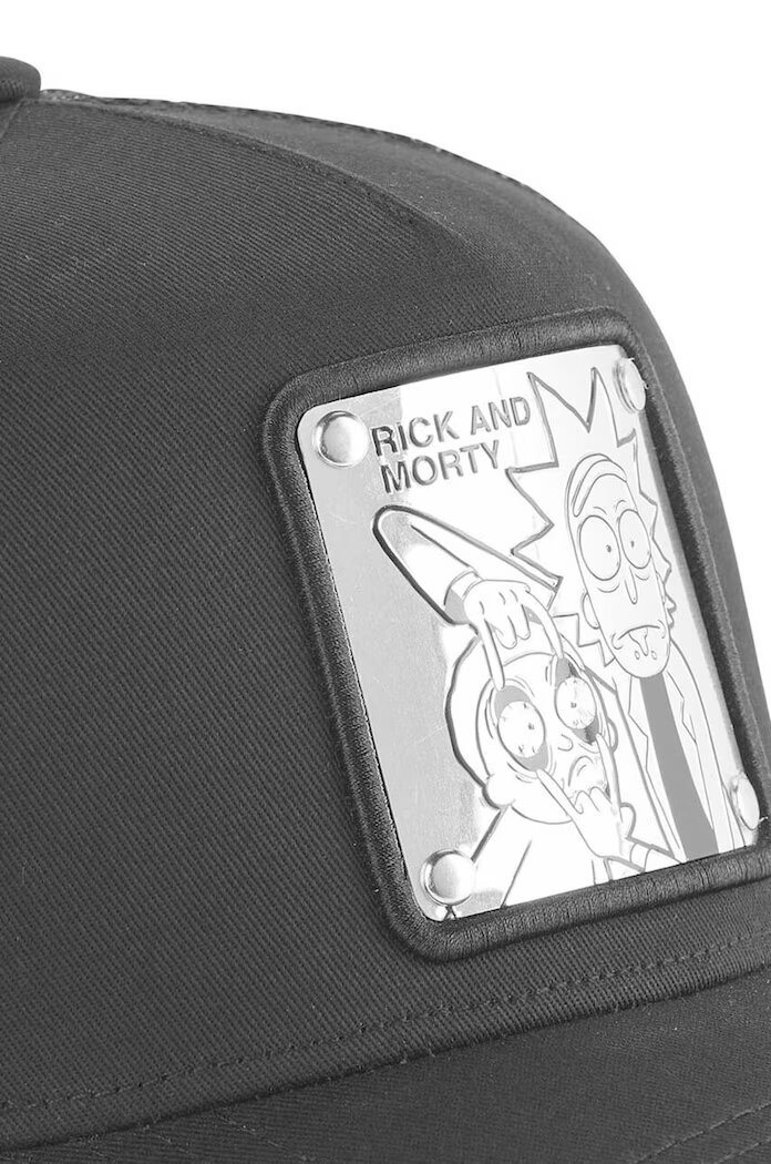 Capslab Шапка с козирка x Rick & Morty в черно с апликация CL/REM/1/LOO3