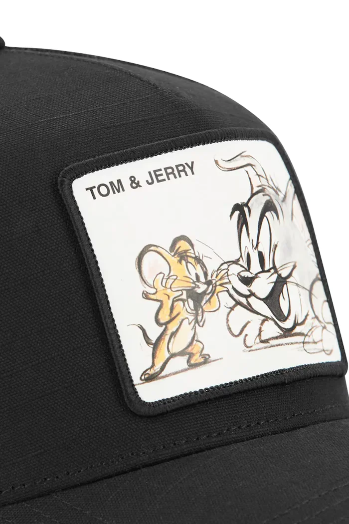 Capslab Шапка с козирка x Tom & Jerry в черно с апликация CL/TAJ6/1/PCT/TAJ