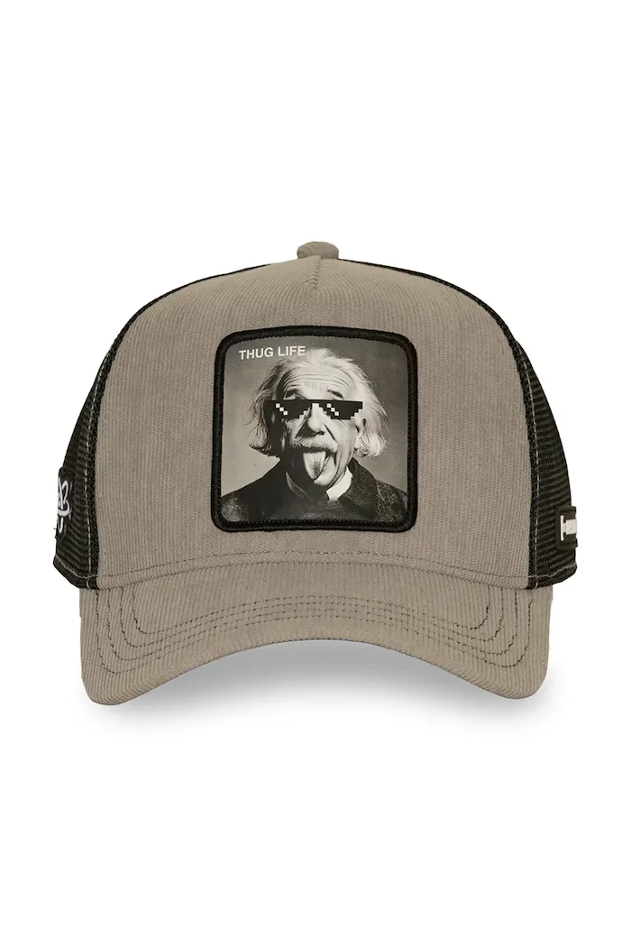 Capslab шапка trucker от памучна материя x Einstein сива CL/ART1/1/PCT/THUG