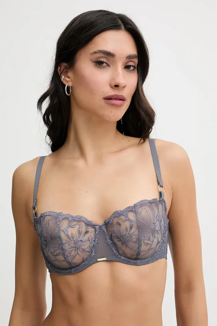 Chantelle сутиен от дантела сив C12M50