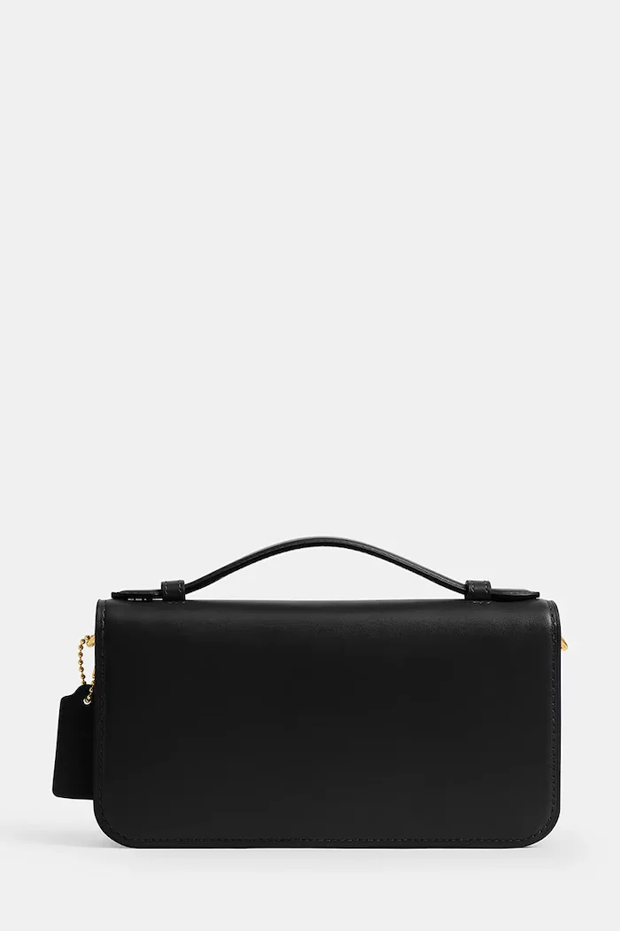 Coach чанта crossbody дамска от кожа Elora Top Handle черна CCY30