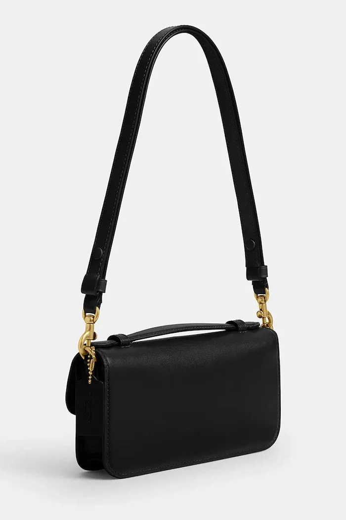 Coach чанта crossbody дамска от кожа Elora Top Handle черна CCY30