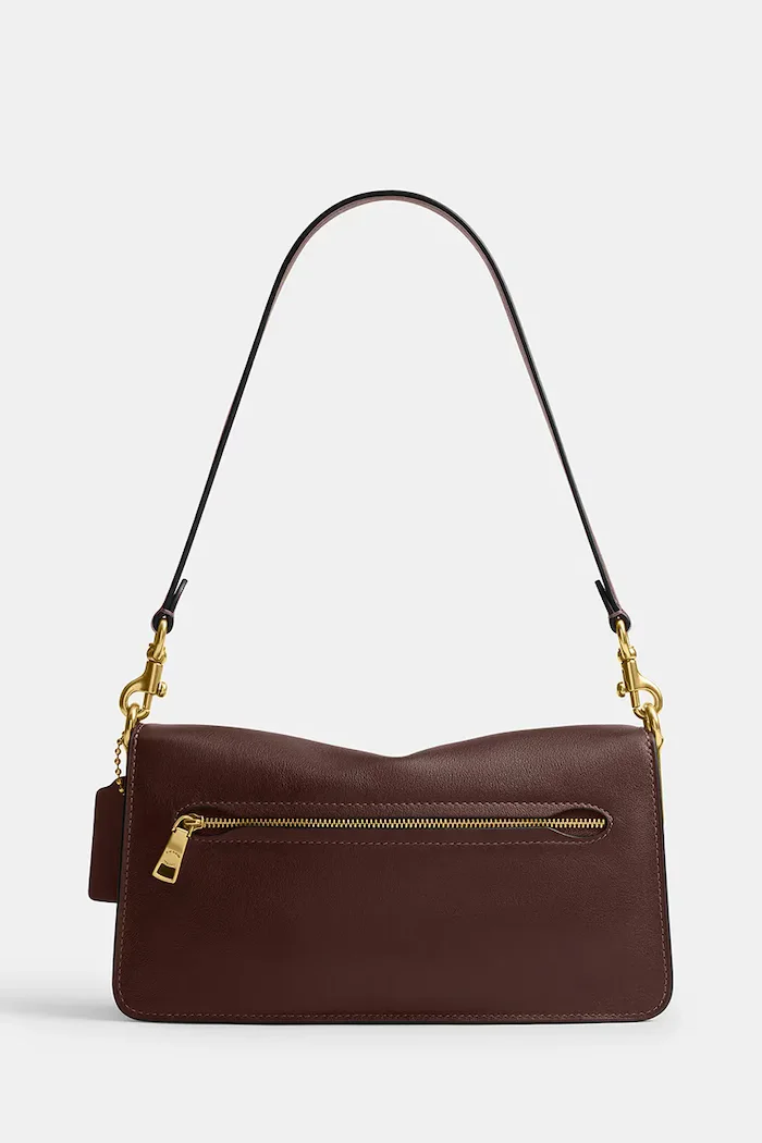 Coach чанта crossbody дамска от кожа Tabby 26 in Soft Grain Leather кафява CCX04