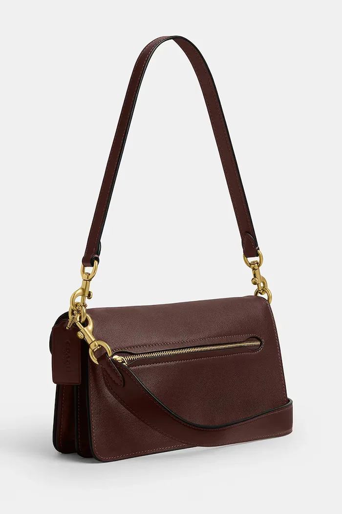 Coach чанта crossbody дамска от кожа Tabby 26 in Soft Grain Leather кафява CCX04