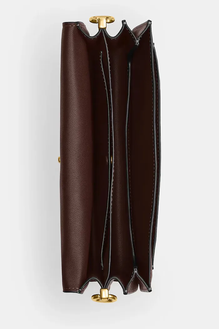 Coach чанта crossbody дамска от кожа Tabby 26 in Soft Grain Leather кафява CCX04