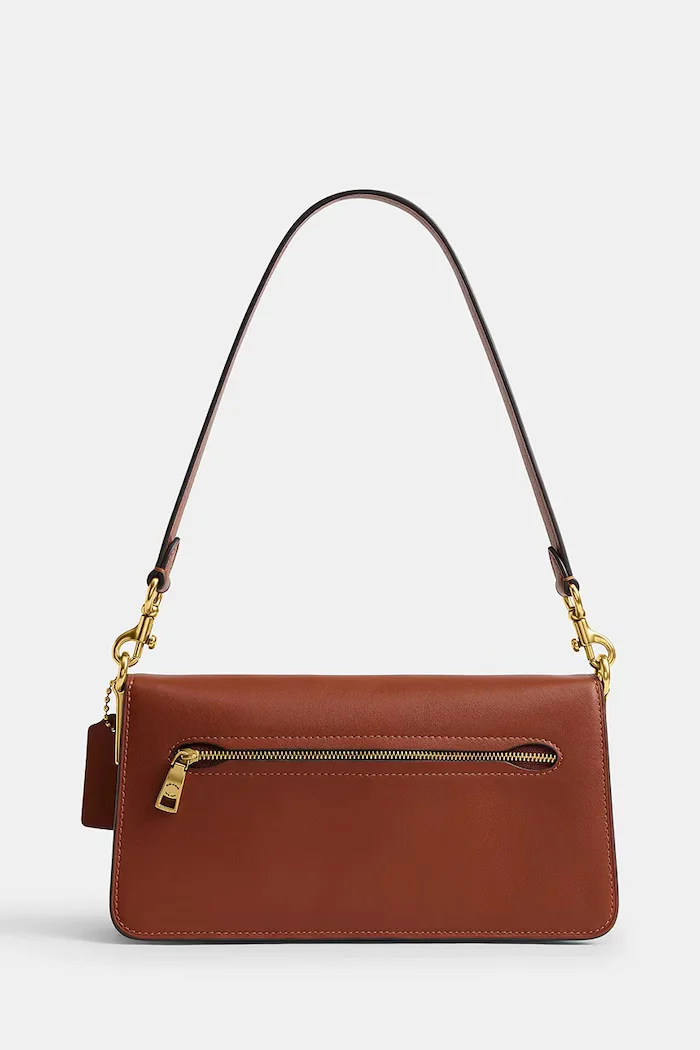 Coach чанта crossbody дамска от кожа Tabby 26 in Soft Grain Leather оранжева CCX04