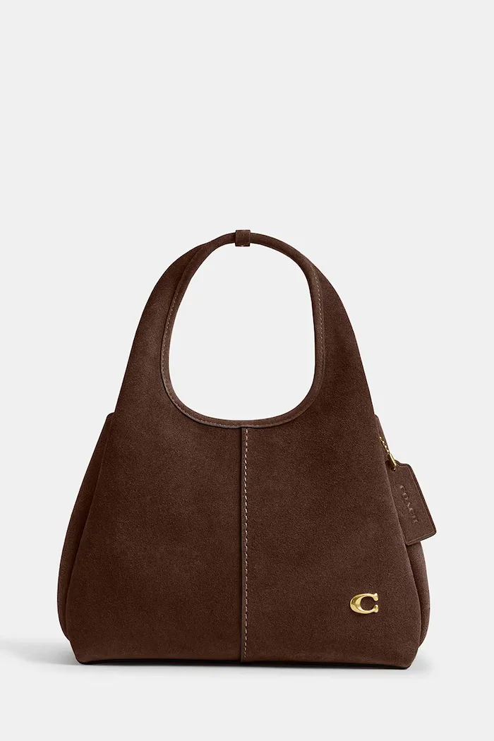Coach чанта crossbody дамска от велур Suade Lana Shoulder Bag 23 кафява CBZ95