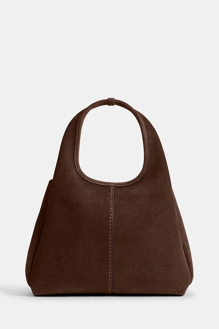 Coach чанта crossbody дамска от велур Suade Lana Shoulder Bag 23 кафява CBZ95