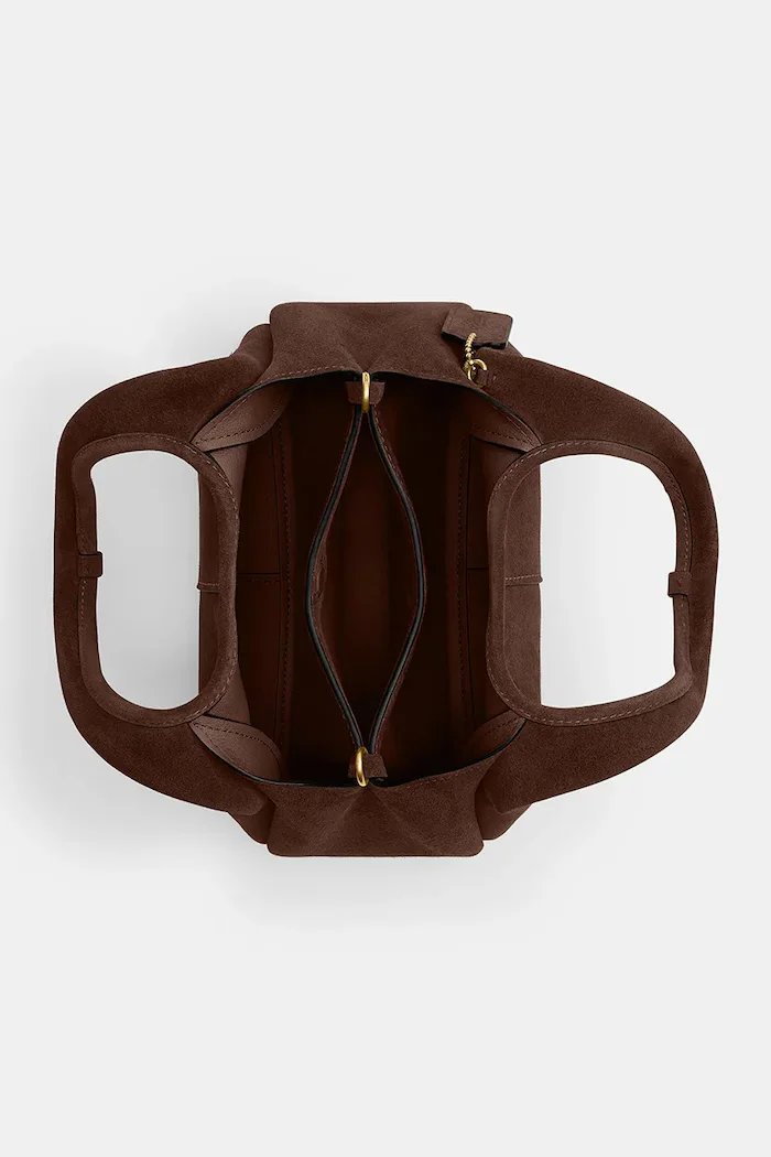 Coach чанта crossbody дамска от велур Suade Lana Shoulder Bag 23 кафява CBZ95