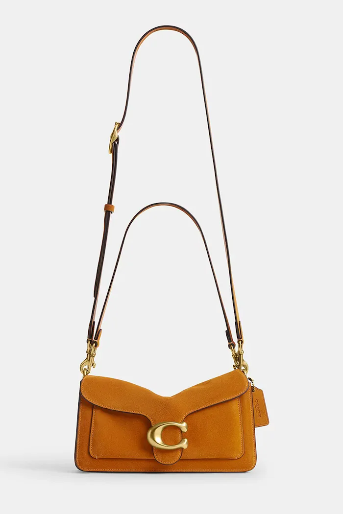 Coach чанта crossbody дамска от велур Suade Tabby Shoulder Bag 26 оранжева CEN52