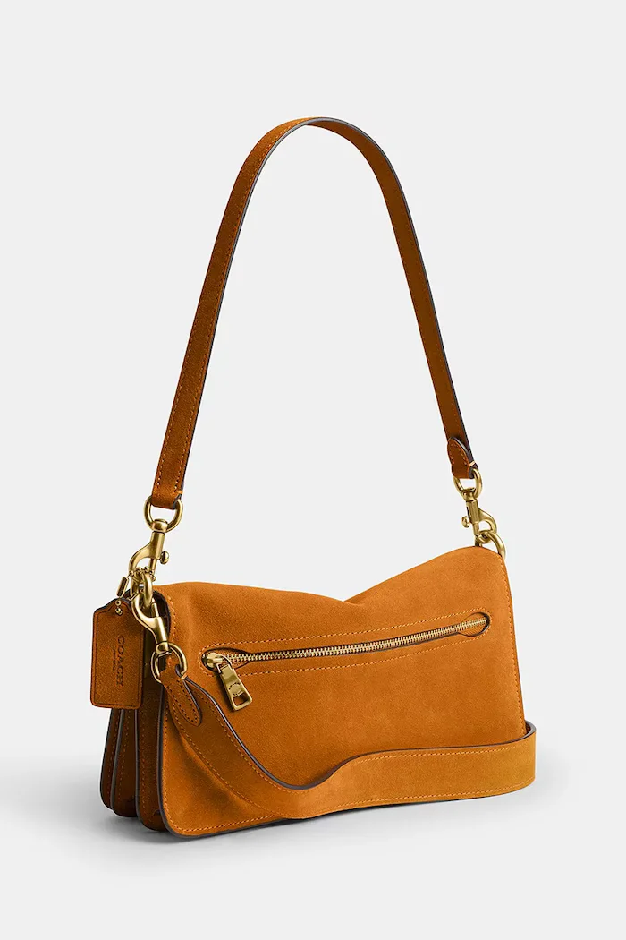 Coach чанта crossbody дамска от велур Suade Tabby Shoulder Bag 26 оранжева CEN52