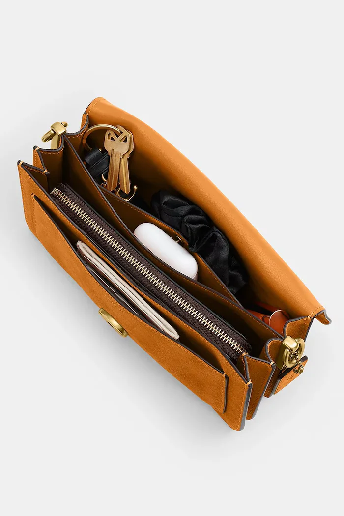 Coach чанта crossbody дамска от велур Suade Tabby Shoulder Bag 26 оранжева CEN52