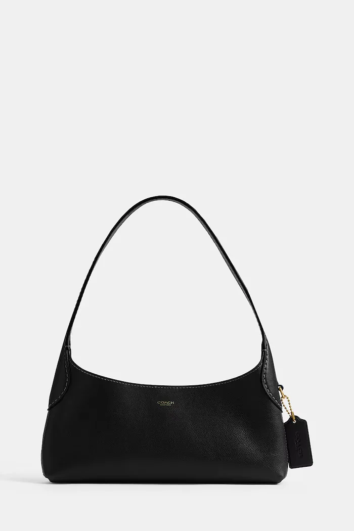 Coach чанта тип багета дамска от кожа Brooklyn Shoulder Bag 26 черна CFT34