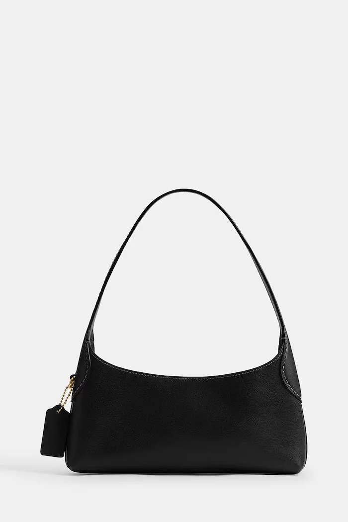 Coach чанта тип багета дамска от кожа Brooklyn Shoulder Bag 26 черна CFT34