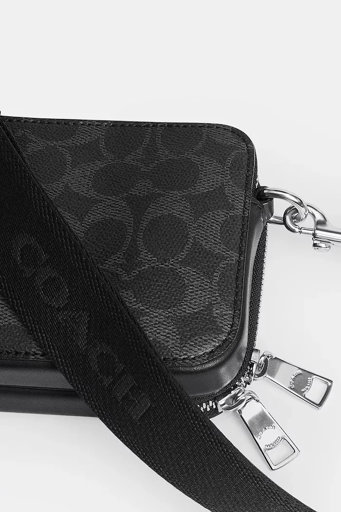Coach чанта за кръста мъжка от кожа черна CFT68