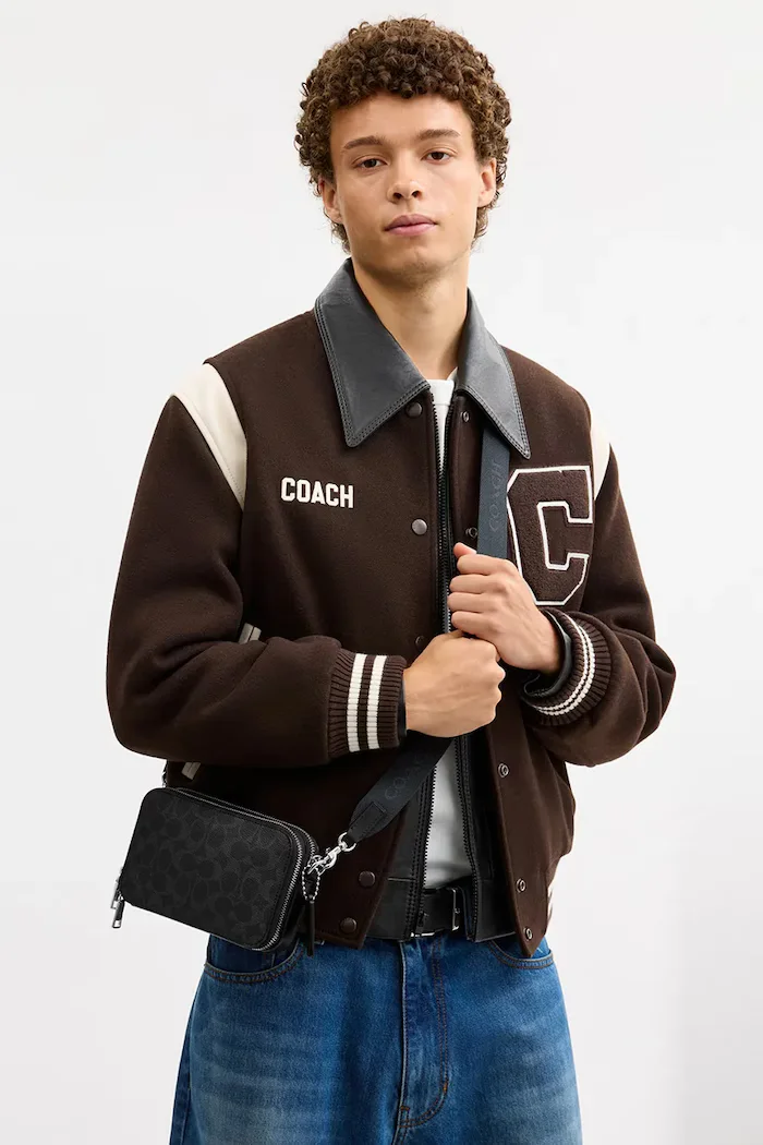 Coach чанта за кръста мъжка от кожа черна CFT68