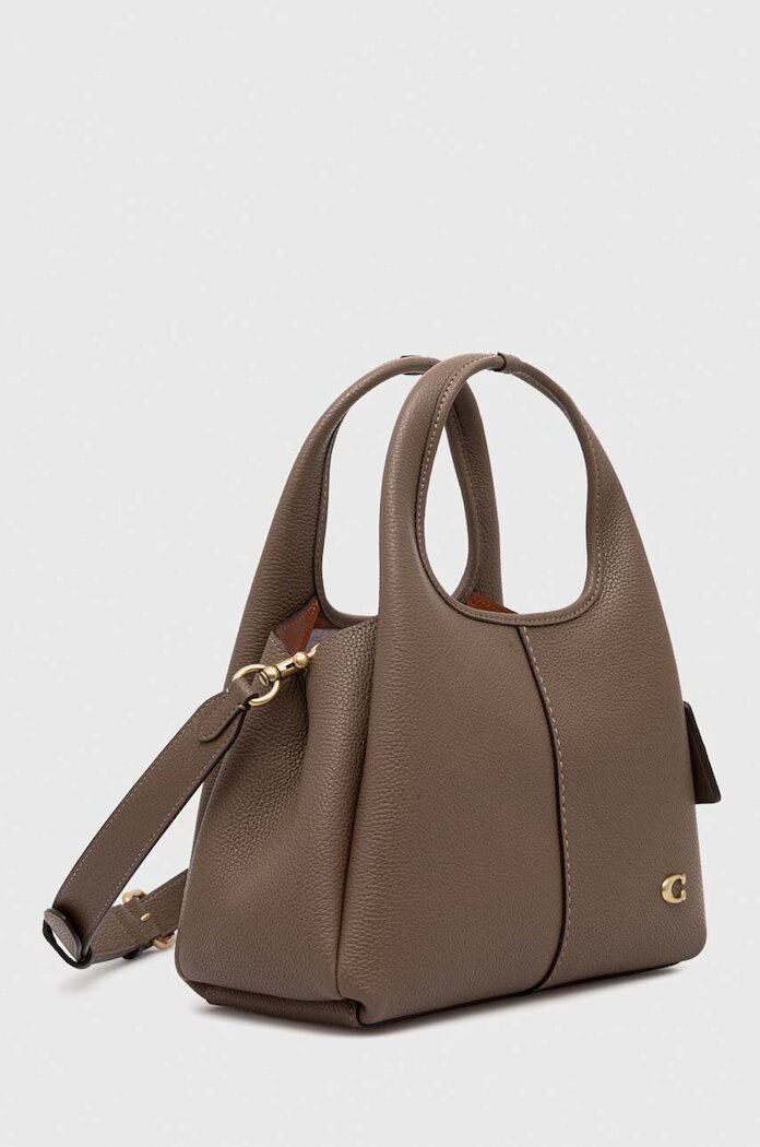 Coach дамска чанта crossbody от кожа Lana Shoulder Bag 23 кафява CM545