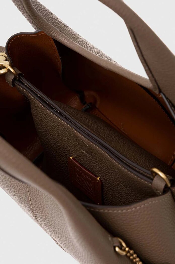 Coach дамска чанта crossbody от кожа Lana Shoulder Bag 23 кафява CM545