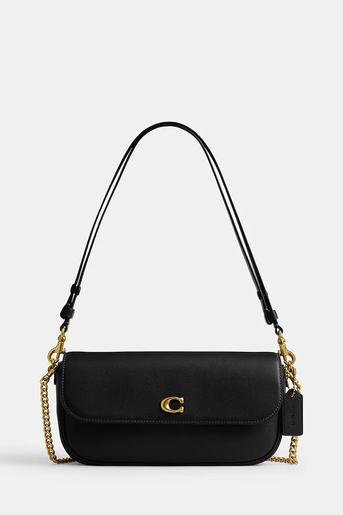 Coach Кожена чанта Brook Flap Chain Bag в черно CAN90