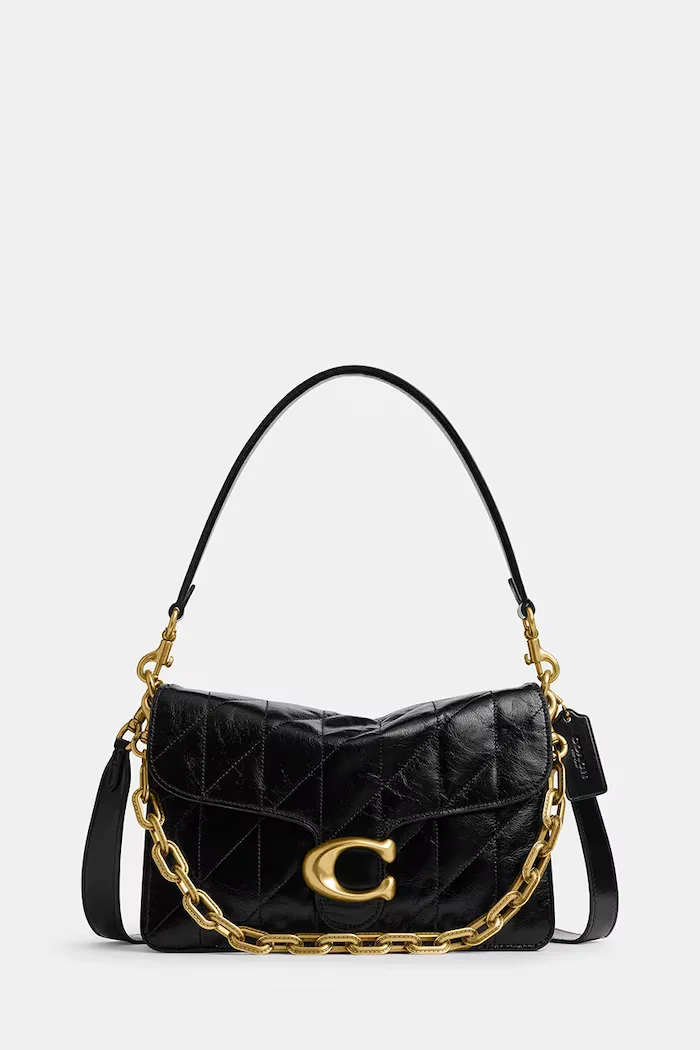 Coach Кожена чанта Tabby Chain Shoulder Bag With Quilting в черно CAF55