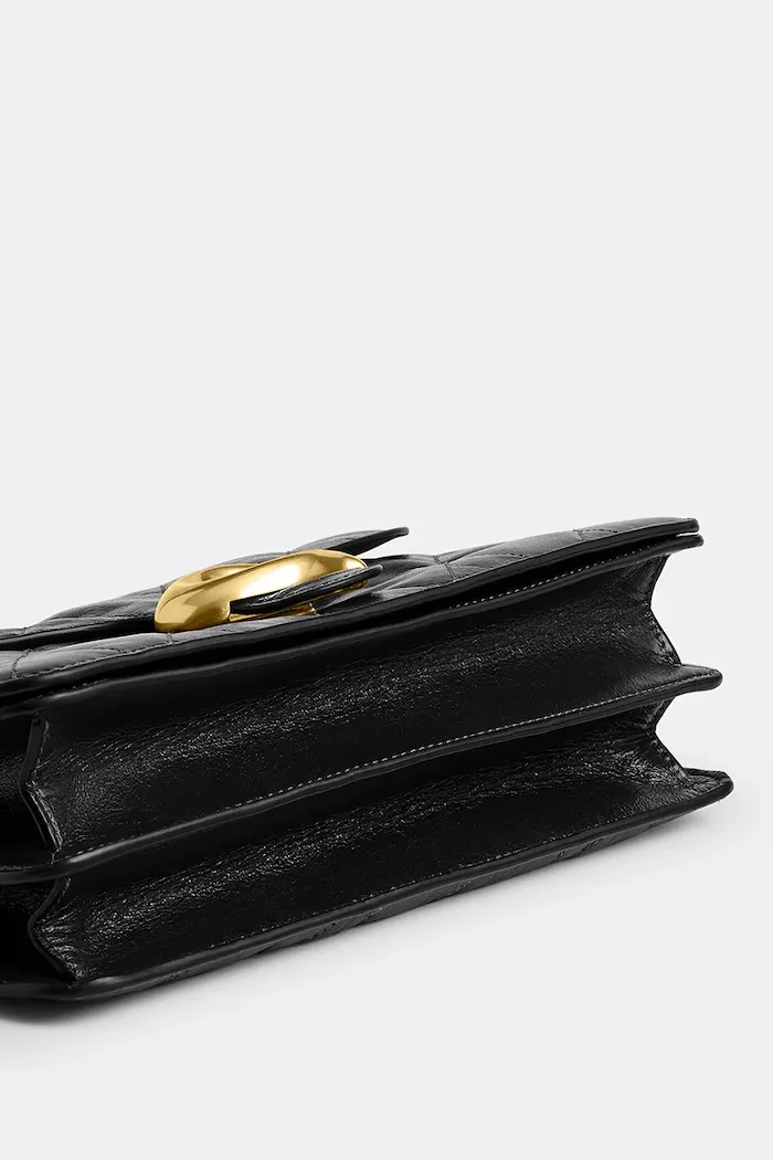 Coach Кожена чанта Tabby Chain Shoulder Bag With Quilting в черно CAF55