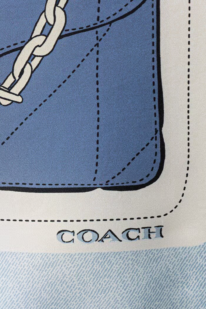 Coach шал тип кърпа дамски от коприна син 29CFG26