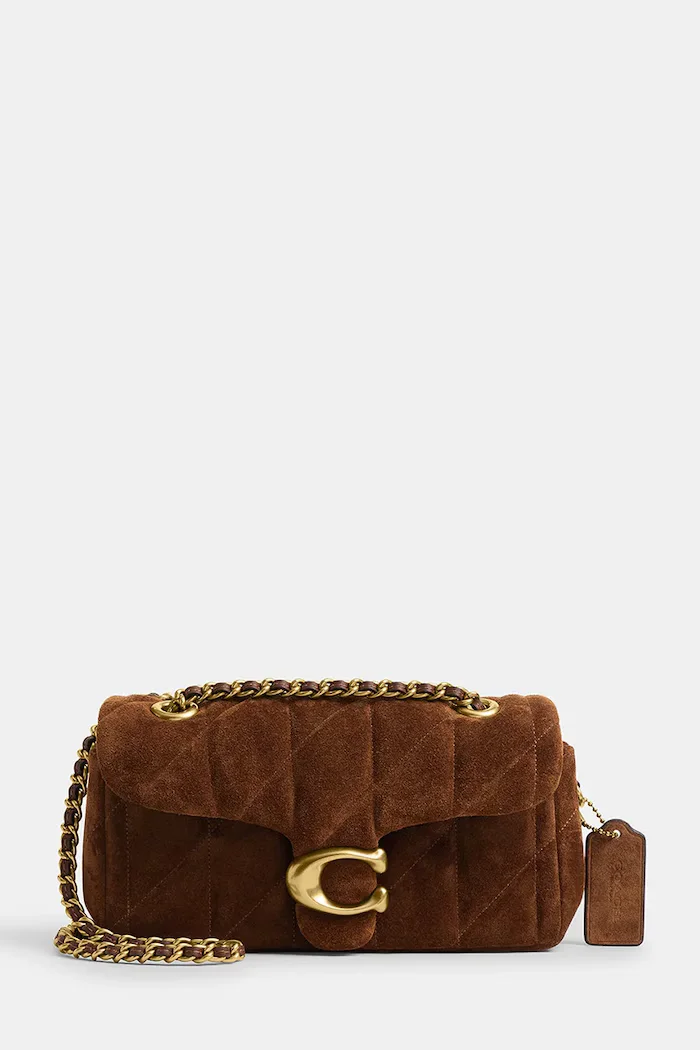 Coach Велурена чанта Tabby 20 в кафяво CCK48