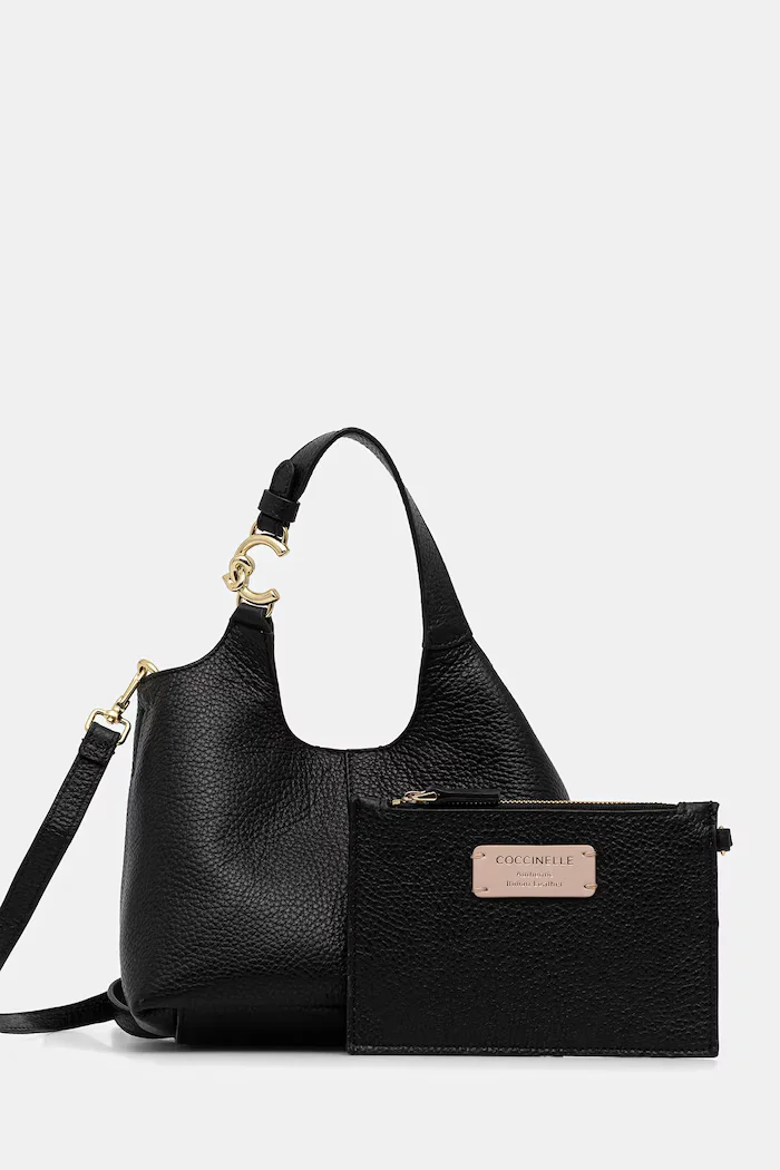 COCCINELLE чанта crossbody дамска от кожа черна E1 SHA 58 01 01