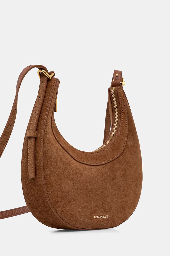 COCCINELLE чанта crossbody дамска от велур кафява E5 USA 53 01 01