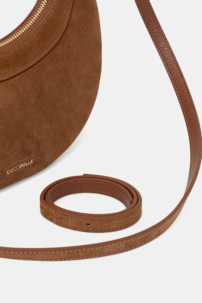 COCCINELLE чанта crossbody дамска от велур кафява E5 USA 53 01 01