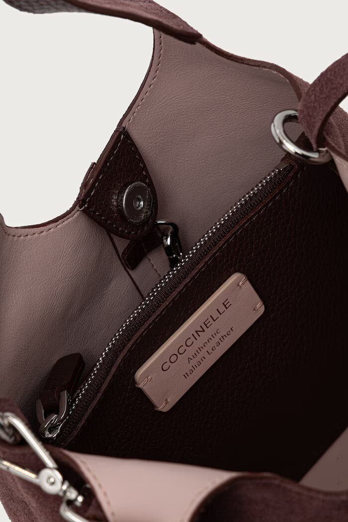 COCCINELLE чанта дамска от велур бордо E1.THE.58.01.01