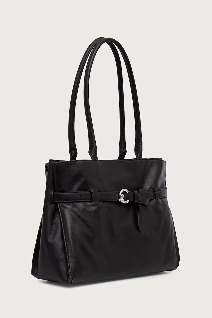 COCCINELLE шопинг чанта дамска от кожа черна E1 VH5 11 02 01