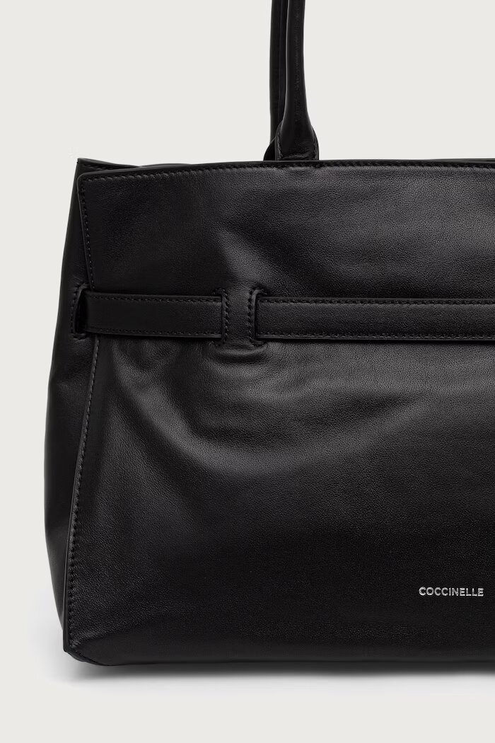 COCCINELLE шопинг чанта дамска от кожа черна E1 VH5 11 02 01
