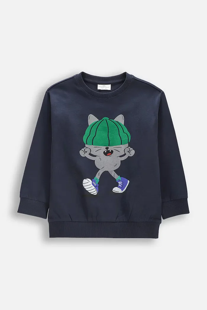 Coccodrillo блуза с дълги ръкави за деца от памук тъмносиня ACADEMY BOY KIDS