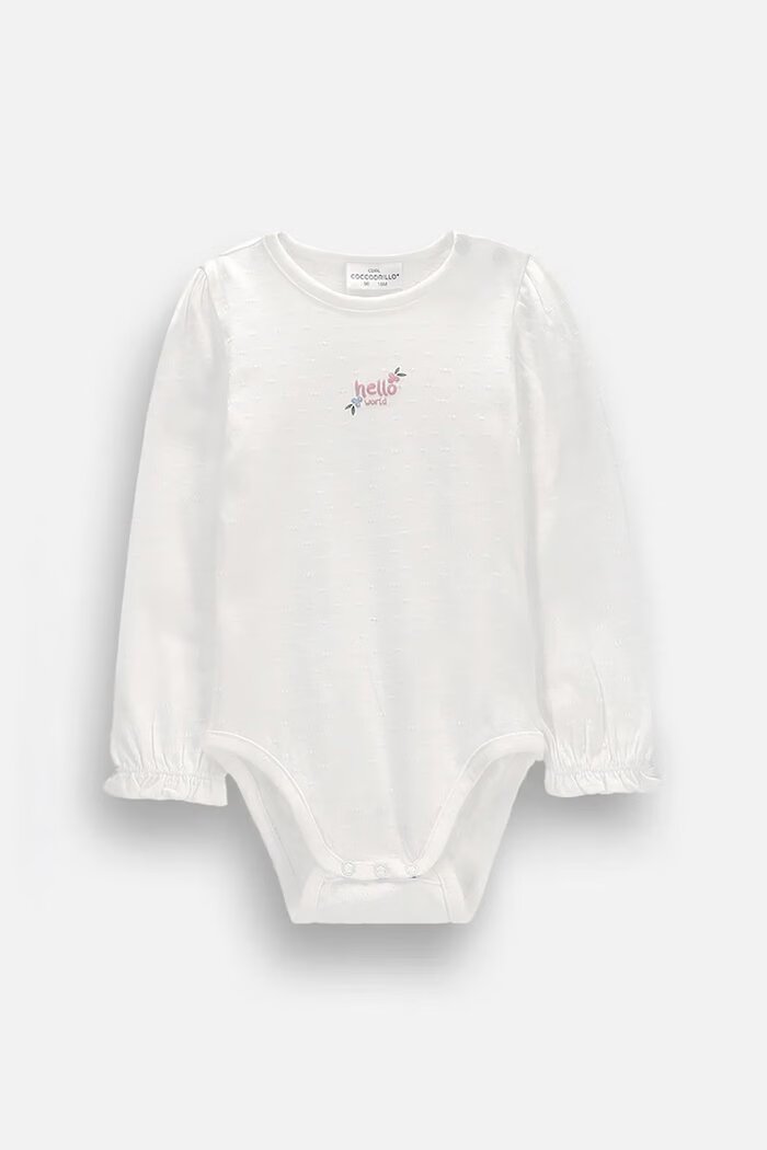 Coccodrillo боди за бебе от памук бежово FAIR FROST GIRL NEWBORN