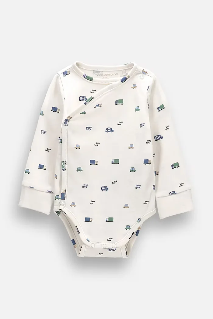 Coccodrillo боди за бебе от памук бежово MAMA BOY NEWBORN