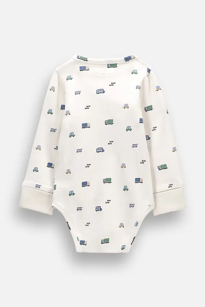 Coccodrillo боди за бебе от памук бежово MAMA BOY NEWBORN