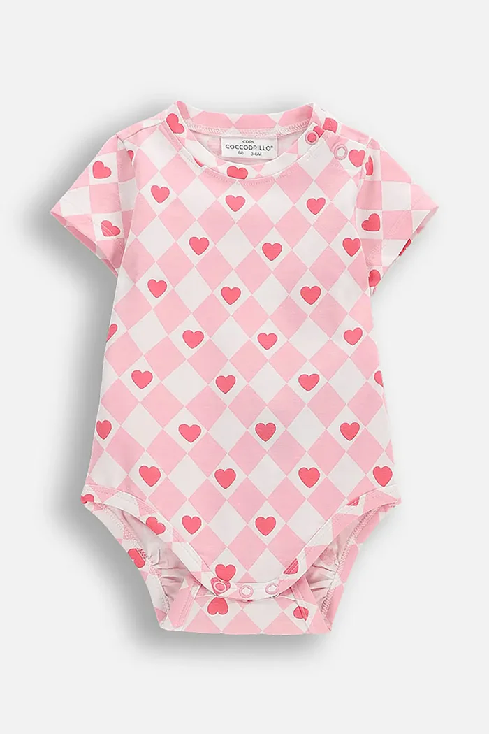 Coccodrillo боди за бебе от памук розово QUIRKY SEA CIRCUS GIRL NEWBORN