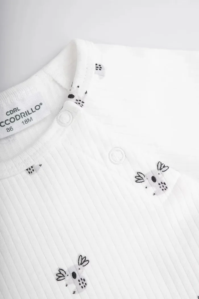 Coccodrillo боди за бебе с памук бежово SMILE UNISEX NEWBORN