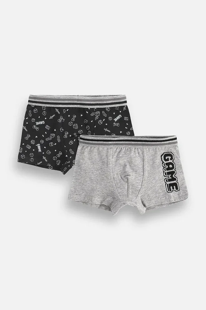 Coccodrillo боксерки за деца от памук с еластан 2 броя черни PANTS