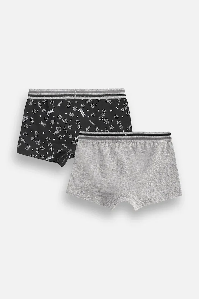 Coccodrillo боксерки за деца от памук с еластан 2 броя черни PANTS