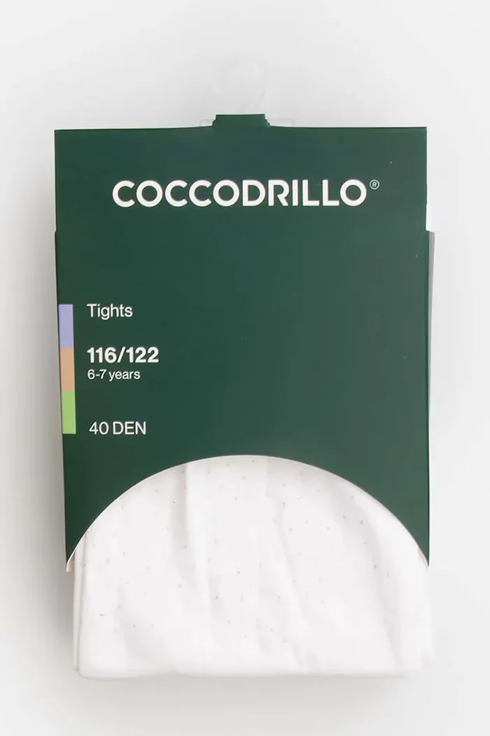 Coccodrillo чорапогащник за деца бял TIGHT MICROFIBRE COLORFUL