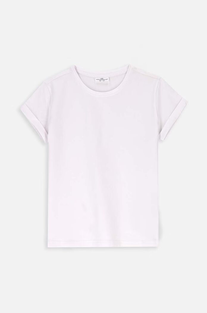 Coccodrillo Детска памучна тениска в бяло BASIC GIRL