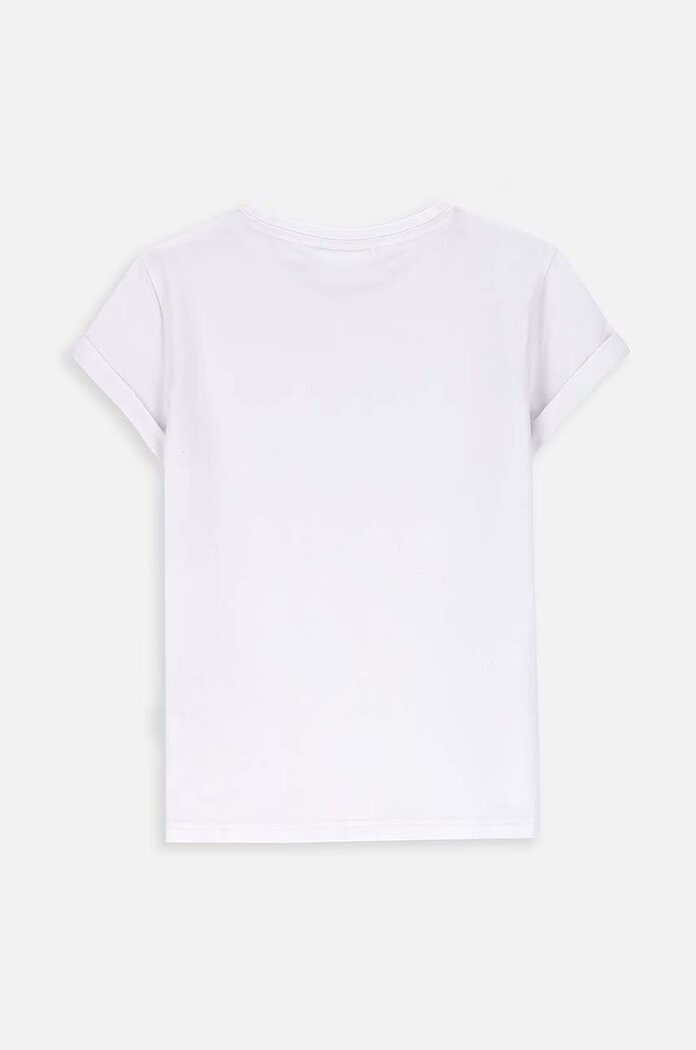 Coccodrillo Детска памучна тениска в бяло BASIC GIRL